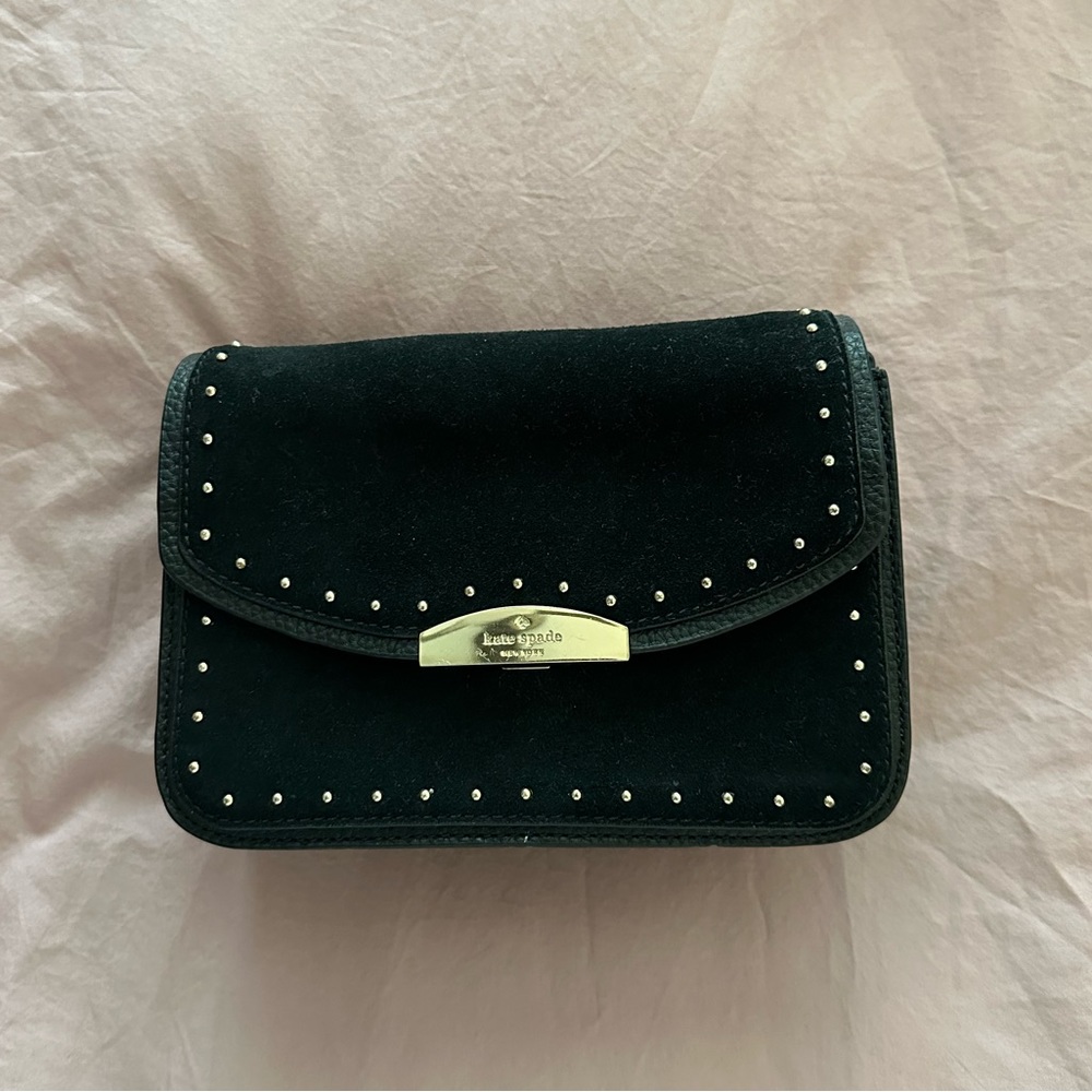 Kate spade suede crossbody with studs